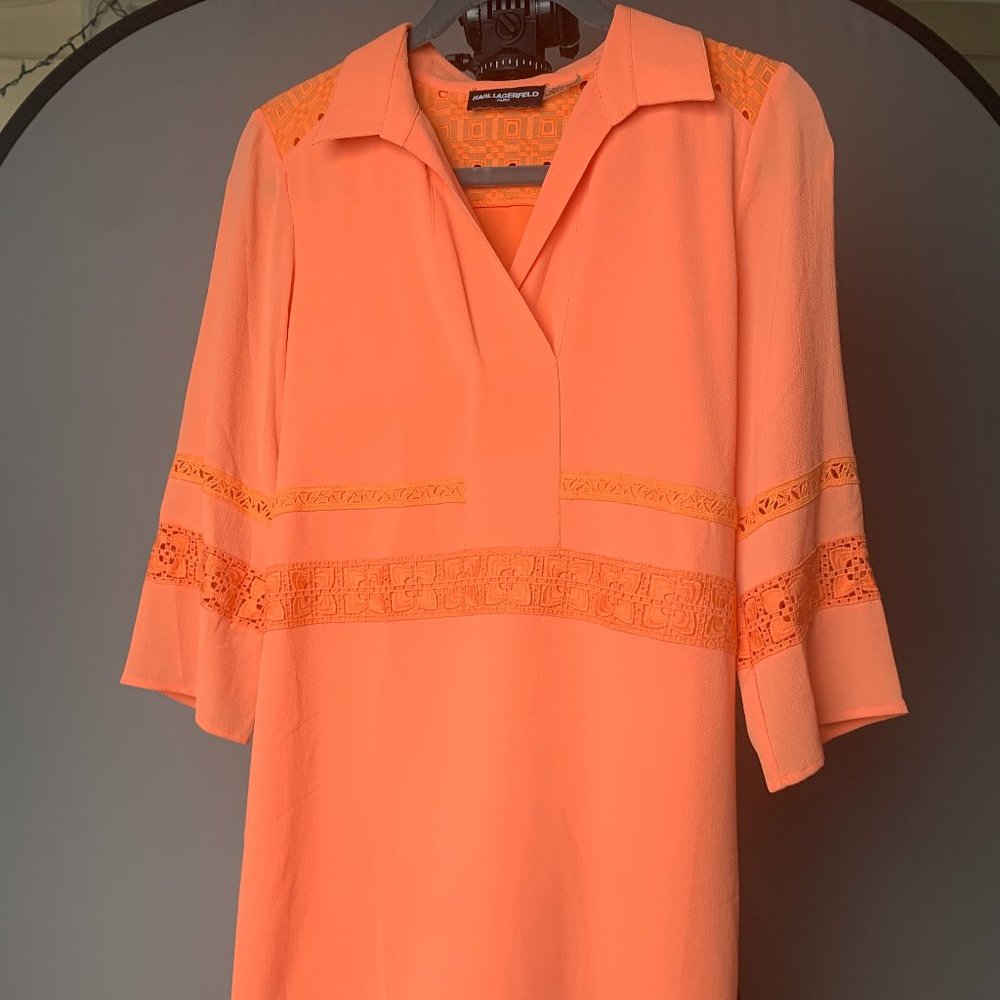 Karl Lagerfeld Orange Coral Tunic Dress